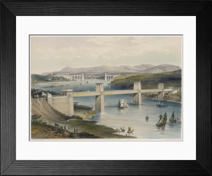Framed Print : Menai Bridges / Hawkins Framed Print : Menai Bridges / Hawkins