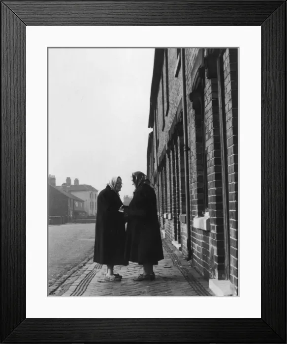 Framed Print : Two Women Talk in Street Framed Print : Two Women Talk in Street
