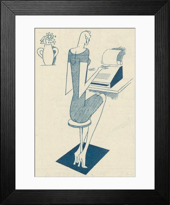 Framed Print : Typist of the Twenties Framed Print : Typist of the Twenties