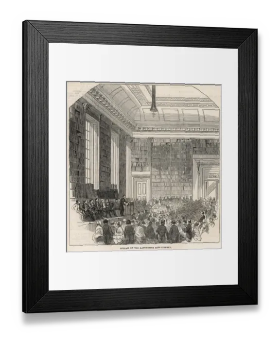 Framed Print : Manchester Free Lib Open Framed Print : Manchester Free Lib Open