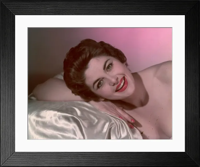 Framed Print : Brunette & Satin Sheets Framed Print : Brunette & Satin Sheets