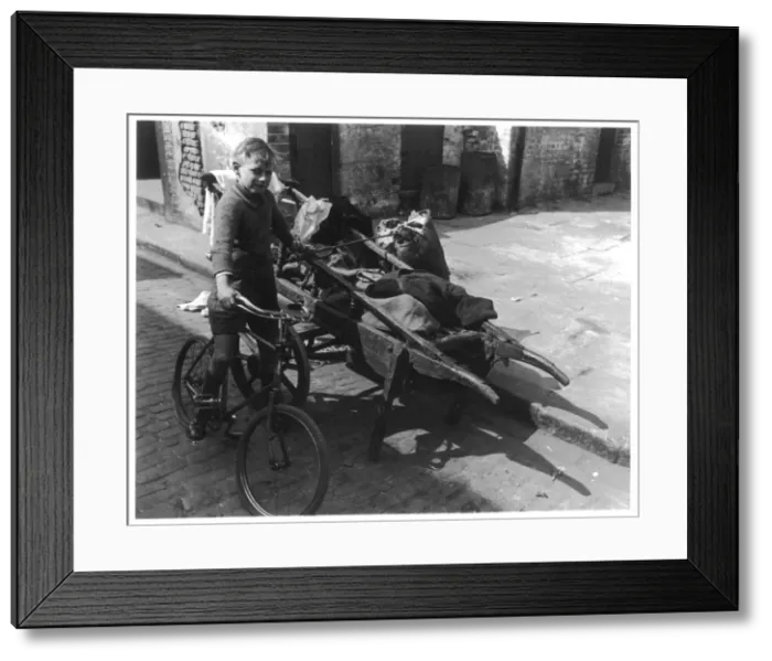 Framed Print : Girl with Pram Framed Print : Girl with Pram