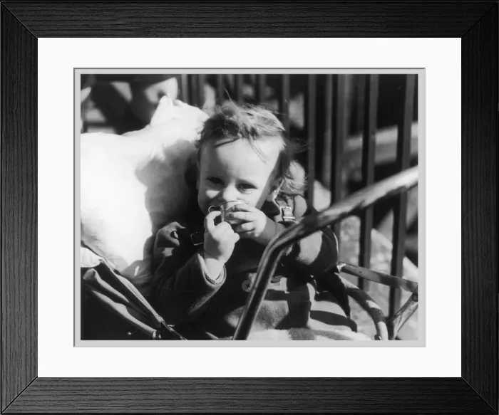 Framed Print : Toddler in a Pushchair Framed Print : Toddler in a Pushchair