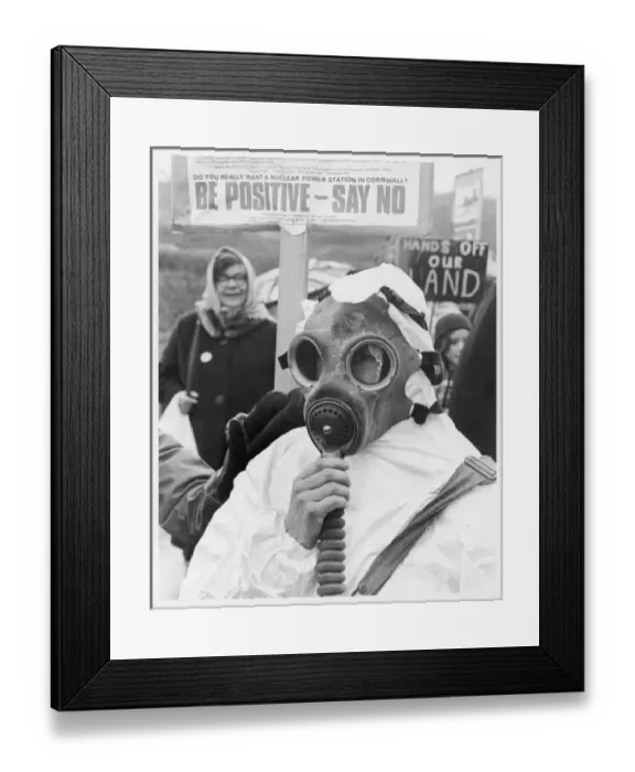 Framed Print : Anti-Nuclear Demo Man Framed Print : Anti-Nuclear Demo Man