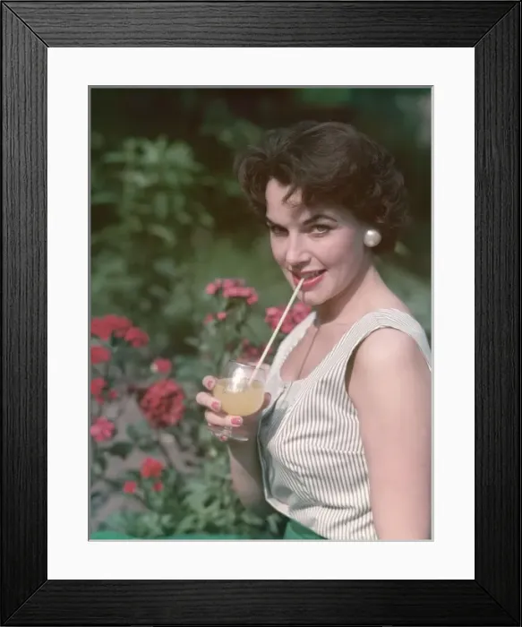 Framed Print : Girl with Britvic Glass Framed Print : Girl with Britvic Glass