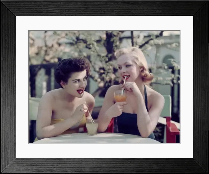 Framed Print : Sipping Softdrinks Framed Print : Sipping Softdrinks