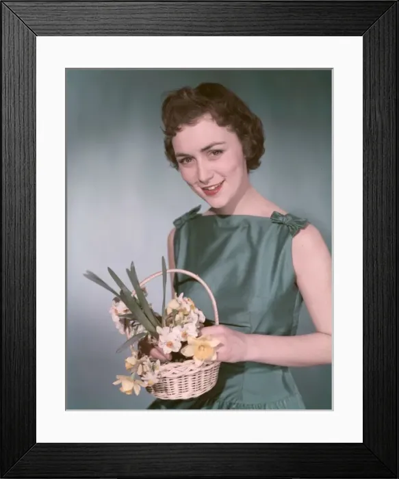 Framed Print : Woman with Daffodils Framed Print : Woman with Daffodils