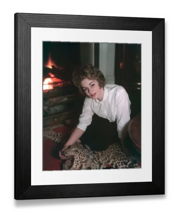 Framed Print : Woman on Rug by Fire Framed Print : Woman on Rug by Fire