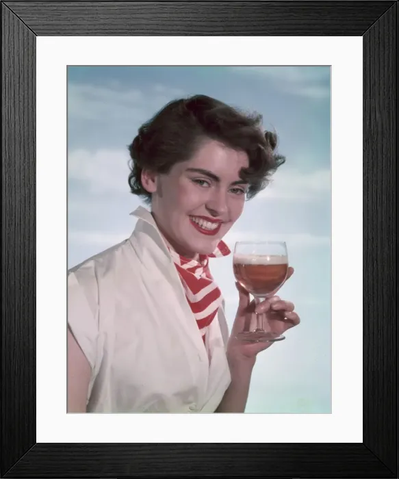 Framed Print : Brunette with Beer Framed Print : Brunette with Beer