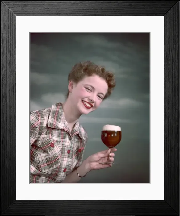 Framed Print : Cheers, Girl with Beer Framed Print : Cheers, Girl with Beer