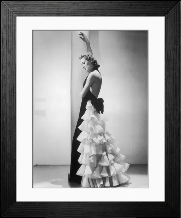 Framed Print : Gown with Frills / Rochas Framed Print : Gown with Frills / Rochas