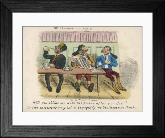 Framed Print : Sharing the Newspaper Framed Print : Sharing the Newspaper