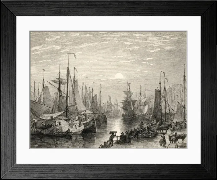 Framed Print : Amsterdam / Ships 1851 Framed Print : Amsterdam / Ships 1851