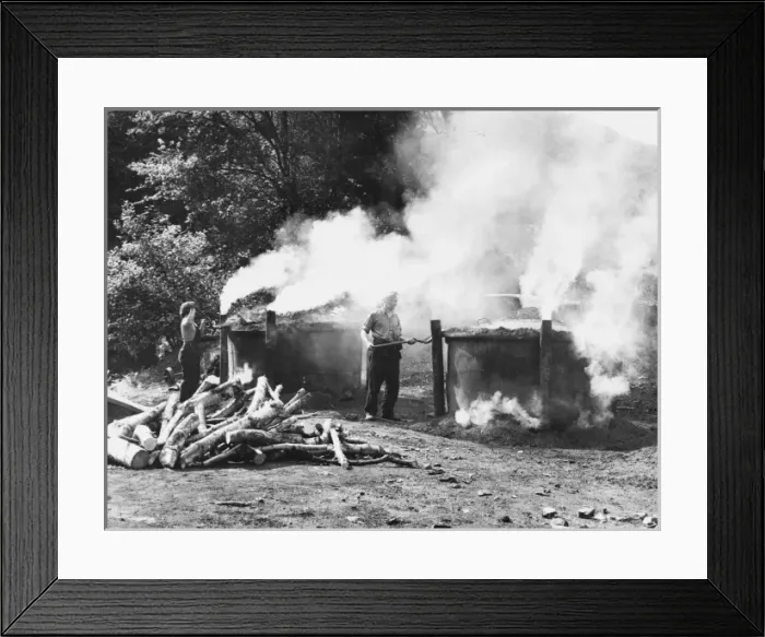 Framed Print : Charcoal Burning Framed Print : Charcoal Burning