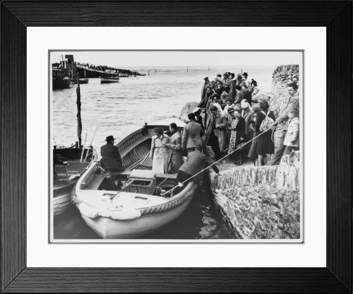 Framed Print : Boarding a Motor Boat Framed Print : Boarding a Motor Boat