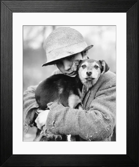 Framed Print : Gipsy Boy & Dog Framed Print : Gipsy Boy & Dog