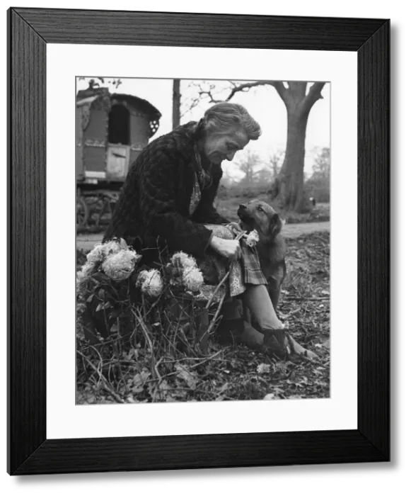 Framed Print : Gipsy Woman & Flowers Framed Print : Gipsy Woman & Flowers