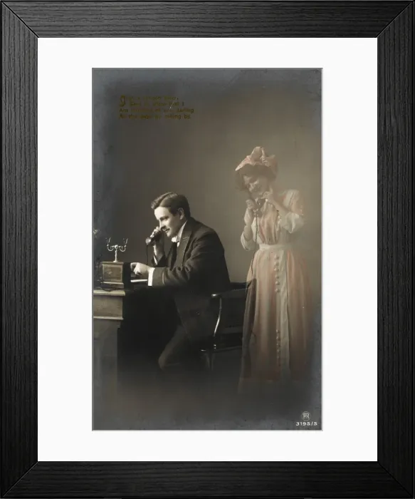 Framed Print : Man on Phone C1905 Framed Print : Man on Phone C1905