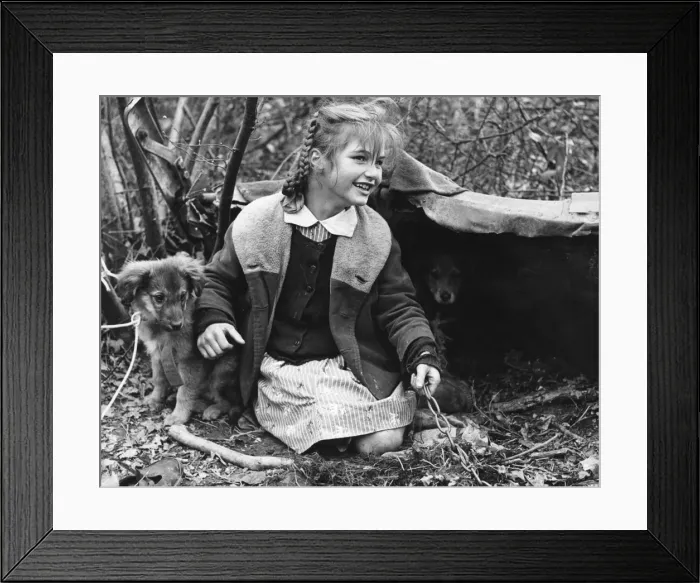 Framed Print : Gipsy Girl & Puppy Framed Print : Gipsy Girl & Puppy