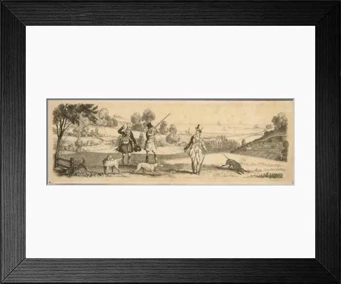 Framed Print : Shooting Party & Hounds Framed Print : Shooting Party & Hounds
