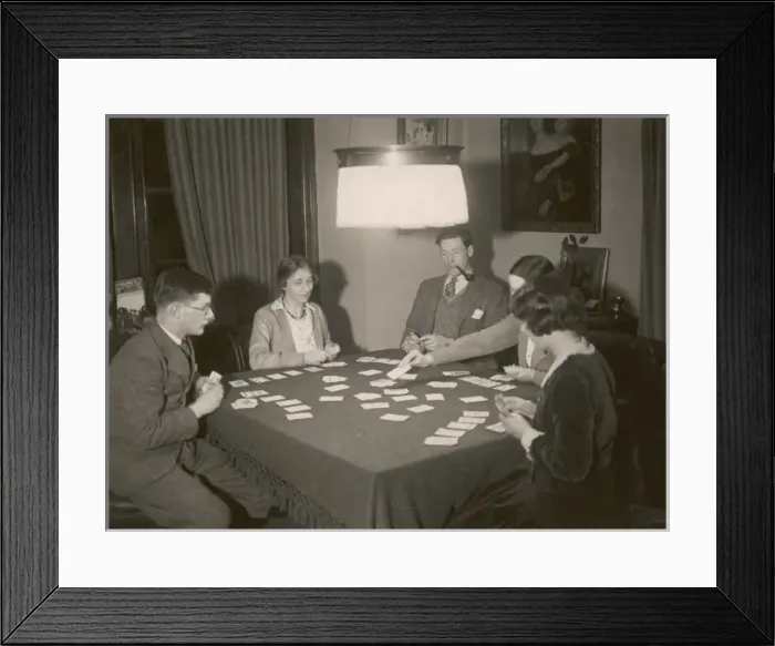 Framed Print : People Play Cards 1930S Framed Print : People Play Cards 1930S