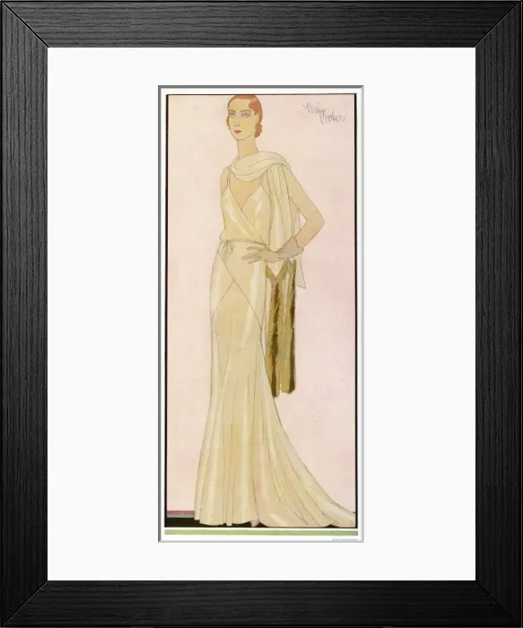 Framed Print : Evening Gown / Mainbocher Framed Print : Evening Gown / Mainbocher