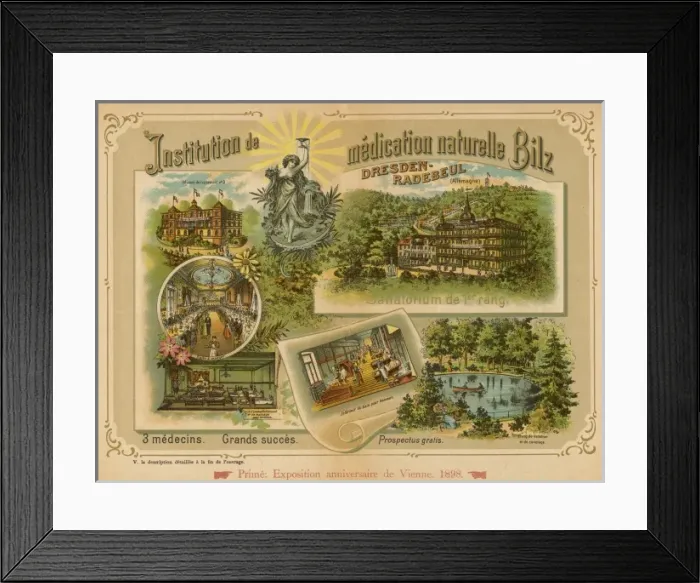 Framed Print : Bilz Sanatorium / 1898 Framed Print : Bilz Sanatorium / 1898