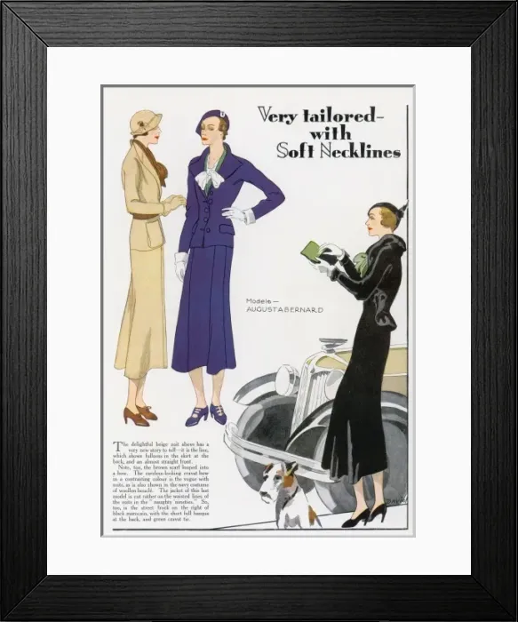 Framed Print : Tailored Suits 1932 Framed Print : Tailored Suits 1932