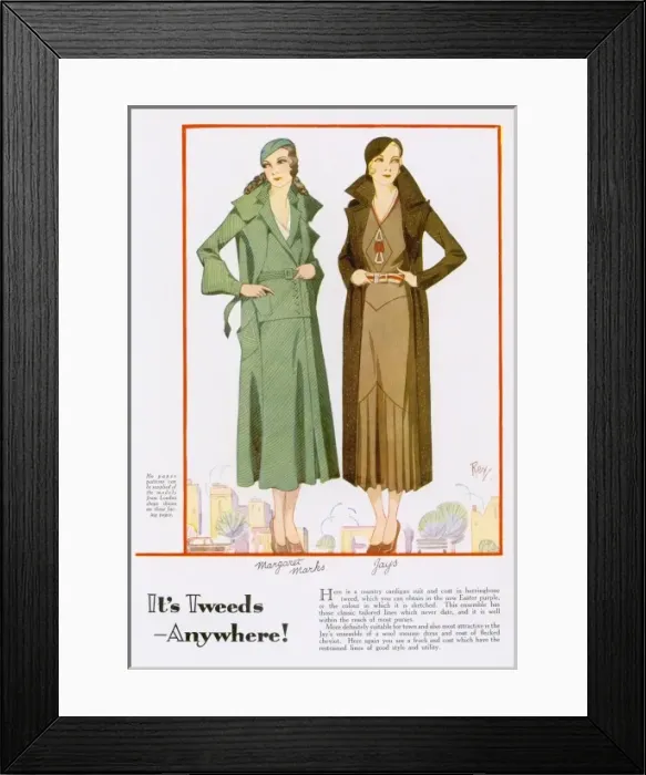 Framed Print : Tweed Fashions for 1932 Framed Print : Tweed Fashions for 1932