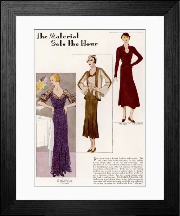 Framed Print : Lelong Fashions 1932 Framed Print : Lelong Fashions 1932