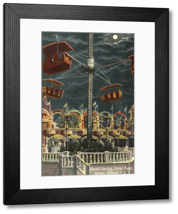 Framed Print : Aerial Swing / Luna Park Framed Print : Aerial Swing / Luna Park