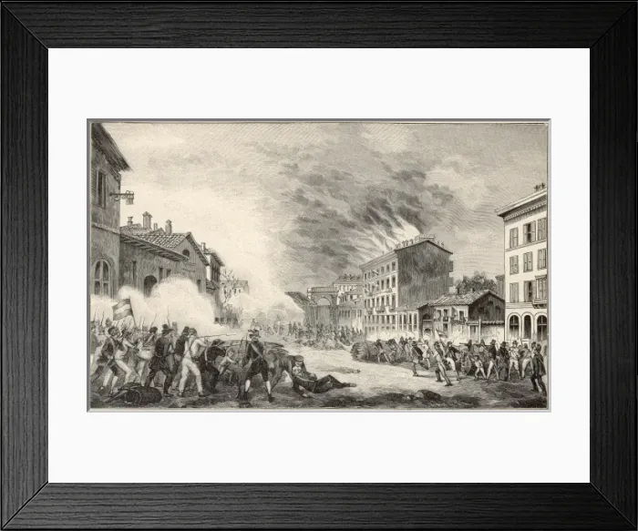 Framed Print : Fighting in Milan / 1848 Framed Print : Fighting in Milan / 1848