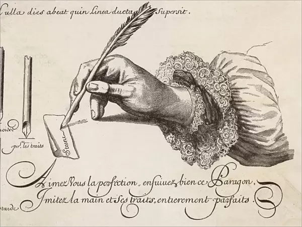 Hand and Quill Pen
