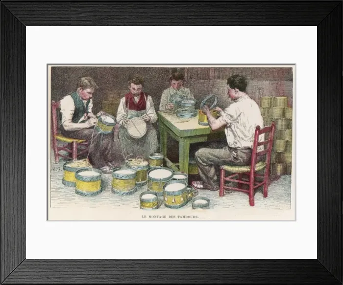 Framed Print : Making Toy Drums 1890 Framed Print : Making Toy Drums 1890