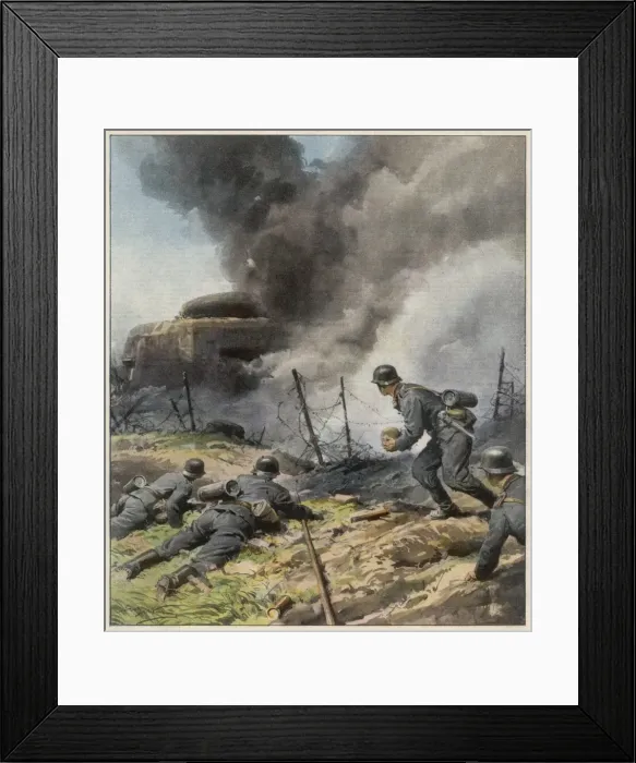 Framed Print : Germans Attack Pill-Box Framed Print : Germans Attack Pill-Box