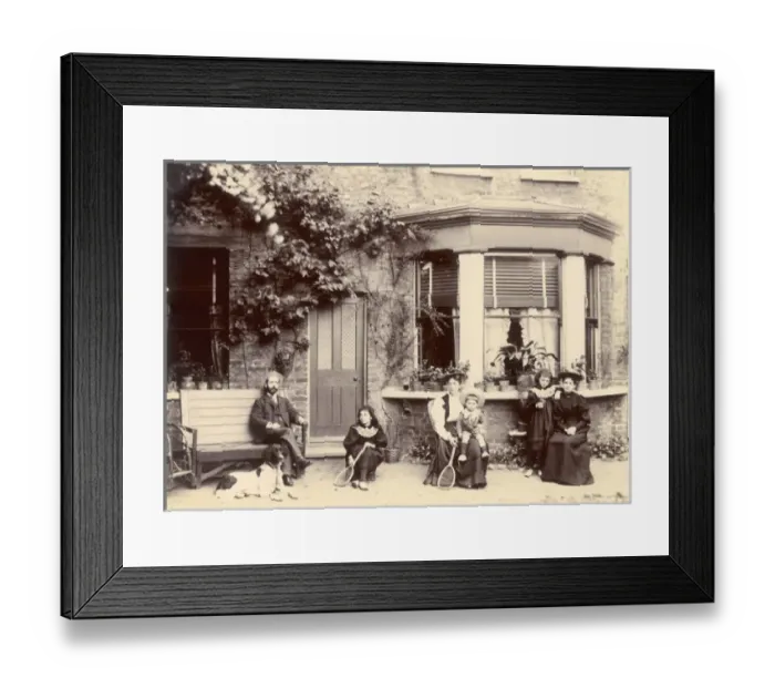 Framed Print : Family in Garden Framed Print : Family in Garden