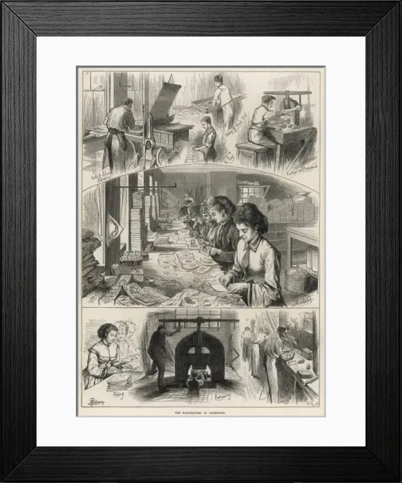 Framed Print : Valentines Day Card Production Framed Print : Valentines Day Card Production