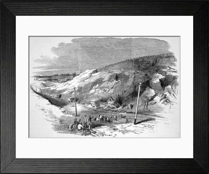 Framed Print : Slip of earth on the Great Northern Railway line Framed Print : Slip of earth on the Great Northern Railway line
