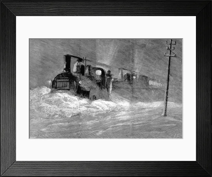 Framed Print : Snow blizzard blocking the North Eastern train Framed Print : Snow blizzard blocking the North Eastern train