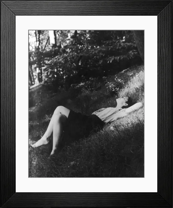 Framed Print : Girl Relaxing Outside Framed Print : Girl Relaxing Outside