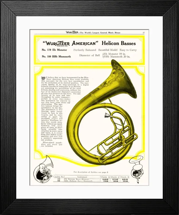 Framed Print : Helicon Bass Horn Framed Print : Helicon Bass Horn