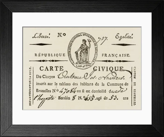 Framed Print : Carte Civique Framed Print : Carte Civique