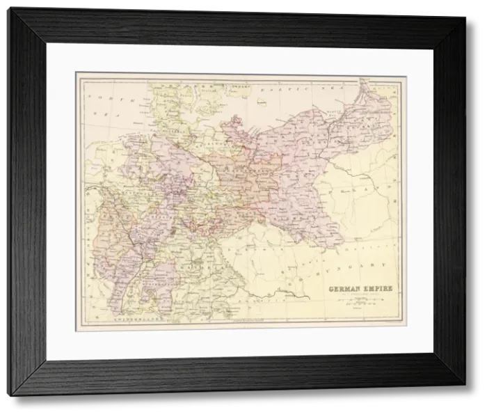 Framed Print : Map / Europe / Germany 1880S Framed Print : Map / Europe / Germany 1880S
