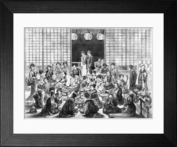 Framed Print : Japanese Restaurant 1870 Framed Print : Japanese Restaurant 1870