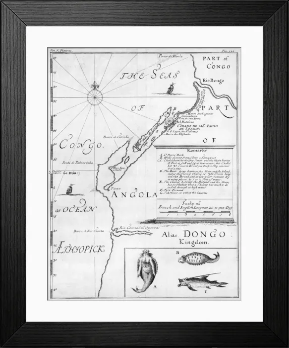 Framed Print : Map / Africa / Angola 1714 Framed Print : Map / Africa / Angola 1714