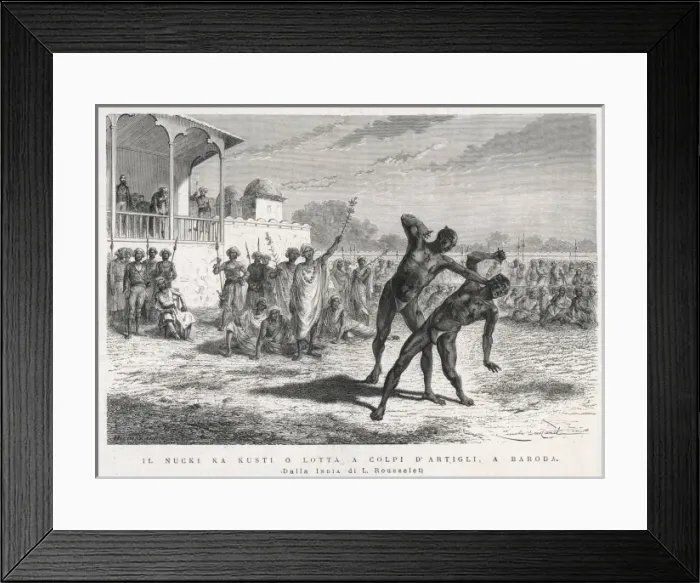 Framed Print : Indian Boxing 1876 Framed Print : Indian Boxing 1876