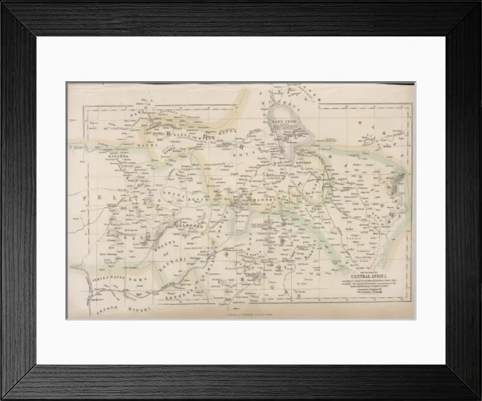 Framed Print : Map / Central Africa C1860 Framed Print : Map / Central Africa C1860