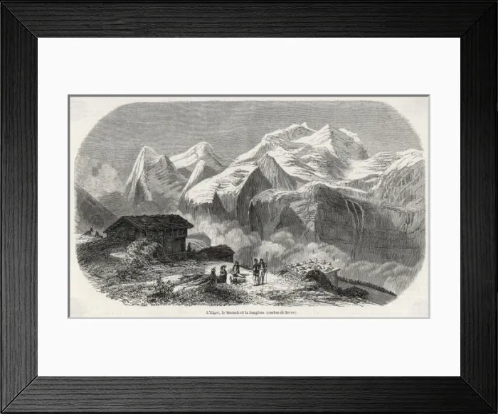 Framed Print : Alps / Switzerland / 1855 Framed Print : Alps / Switzerland / 1855