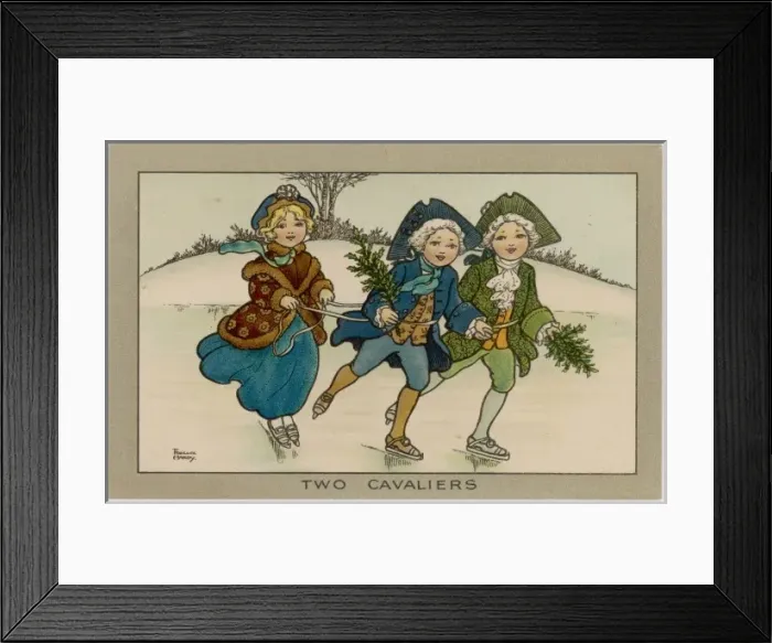 Framed Print : Children Skating C1905 Framed Print : Children Skating C1905