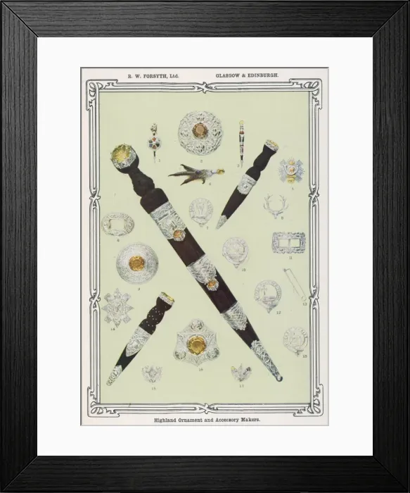 Framed Print : Highland Dirk Etc C1902 Framed Print : Highland Dirk Etc C1902